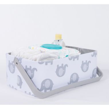 Taylor Madison Designs&reg; Elle Diaper Caddy in White/Grey. View a larger version of this product image.