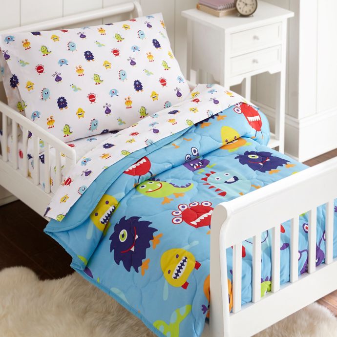 Olive Kids Monsters 4 Piece Toddler Bedding Set In Blue Buybuy Baby