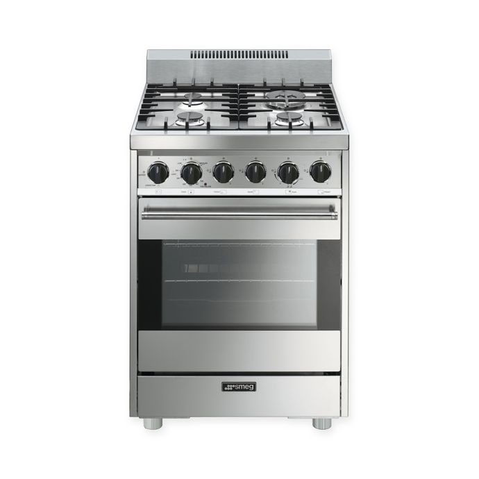 Smeg Pro Style 24 Inch Free Standing Gas Range In Stainless Steel