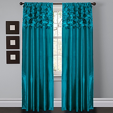 Circle Dream 84-Inch Rod Pocket Window Curtain Panels  in Turquoise (Set of 2). View a larger version of this product image.