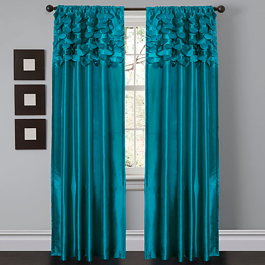 Alternate image 1 for Circle Dream 84-Inch Rod Pocket Window Curtain Panels  in Turquoise (Set of 2)