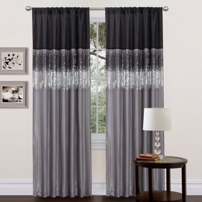 black window curtains