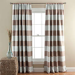Stripe Room Darkening 84-Inch Rod Pocket Window Curtain Panels  in Taupe (Set of 2)