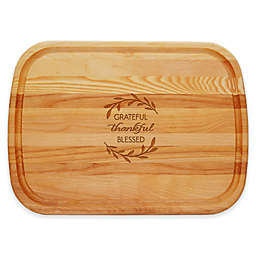Carved Solutions Everyday Collection "Grateful-Thankful-Blessed" 21-Inch x 15-Inch Cutting Board