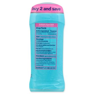 Degree&reg; 5.2 oz. 2-Pack Antiperspirant and Deodorant Invisible Solid in Sheer Powder. View a larger version of this product image.