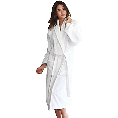 Linum Home Textiles Large/Extra-Large Terry Unisex Turkish Cotton Bathrobe in White. View a larger version of this product image.