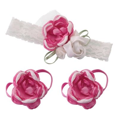 baby barefoot sandals and headband
