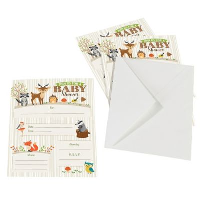 woodland shower invitations