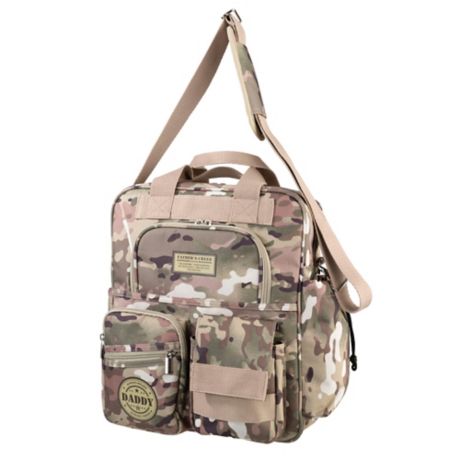 Lillian Rose™ Military Camouflage Daddy Diaper Bag in Tan/Green | buybuy BABY