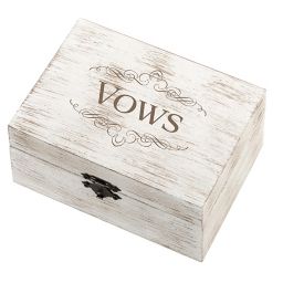 Lillian Rose™ “Vows" Rustic Wedding Ring and Vow Box in White