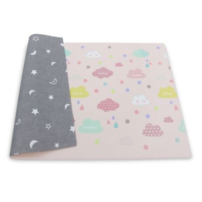 pink and grey foam play mat