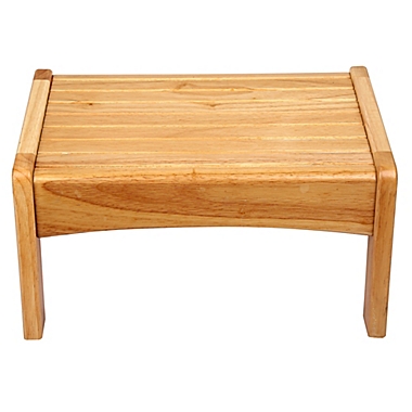 Wildkin Kid&#39;s Slatted Step Stool in Light Brown. View a larger version of this product image.