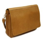 Piel Leather&reg; Professional Laptop Case Messenger Bag in Saddle