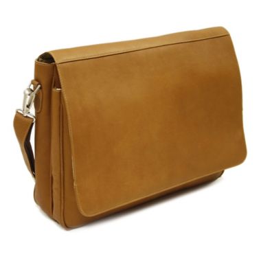 Piel Leather&reg; Professional Laptop Case Messenger Bag in Saddle. View a larger version of this product image.