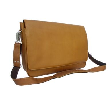 Piel Leather&reg; Professional Laptop Case Messenger Bag in Saddle. View a larger version of this product image.