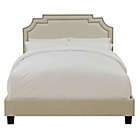 Alternate image 1 for Pulaski All-In-One Clipped Corner Queen Upholstered Bed in Lunar Linen