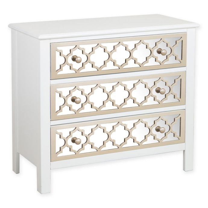 Pulaski Accent Drawer Chest With Mirrored Drawer Fronts In White