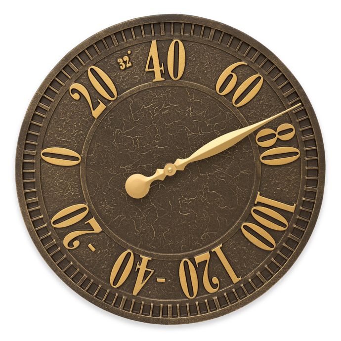 Whitehall Products Geneva Indoor Outdoor Wall Thermometer In Aged Bronze Bed Bath Beyond