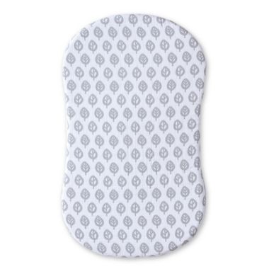 HALO&reg; Bassinest&trade; Muslin Sheet in Grey/White Leaf Print. View a larger version of this product image.