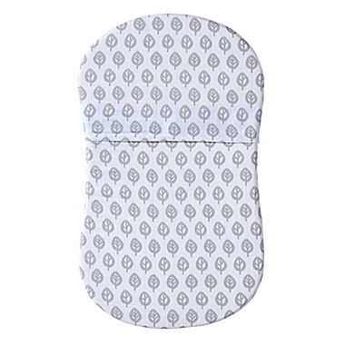 HALO&reg; Bassinest&trade; Muslin Sheet in Grey/White Leaf Print. View a larger version of this product image.