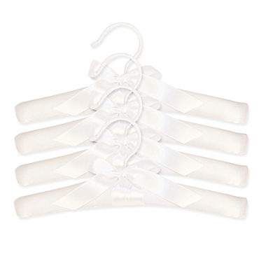 Trend Lab&reg; Children&#39;s Satin Hangers in White (Set of 4). View a larger version of this product image.