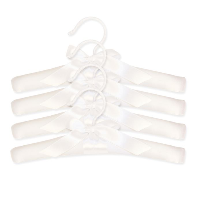 Trend Lab Children S Satin Hangers In White Set Of 4 Buybuy Baby