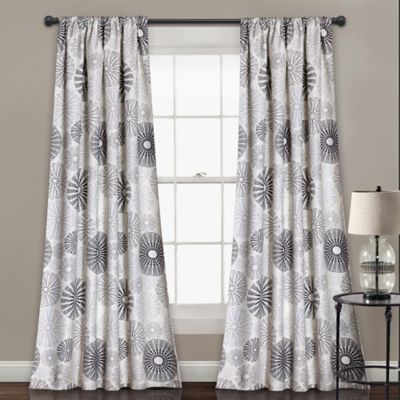 Multi Circles 84 Inch Room Darkening Rod Pocket Window Curtain