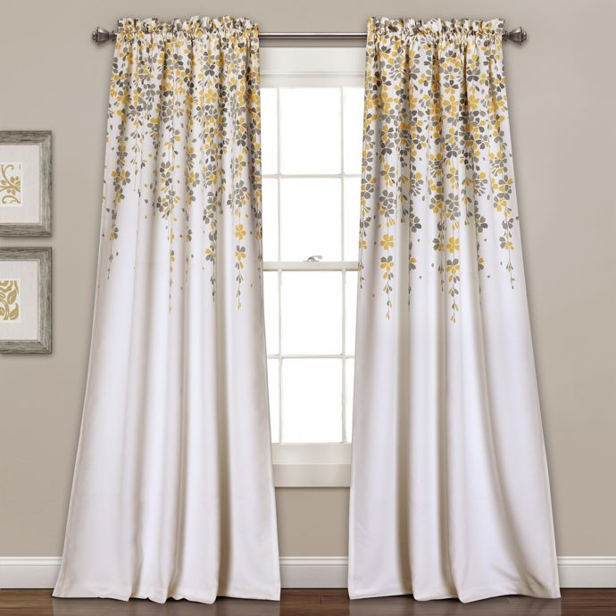 Lush Decor Weeping Flowers 84 Inch Room Darkening Rod Pocket