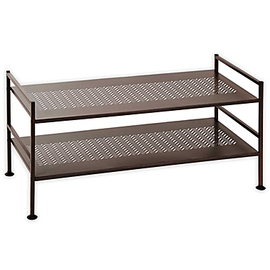 2-Tier Perforated Shoe Storage Rack in Bronze. View a larger version of this product image.