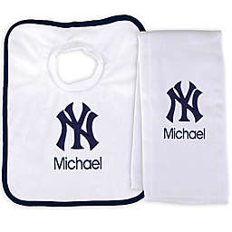 Designs by Chad and Jake MLB New York Yankees Bib and Burp 2-Piece Set