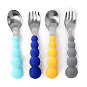 chewbeads&reg; 4-Piece Silicone and Stainless Steel Flatware Set