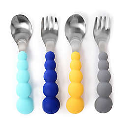 chewbeads® 4-Piece Silicone and Stainless Steel Flatware Set