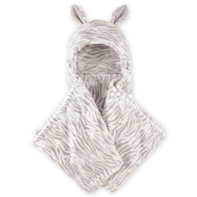 Hudson Baby&reg; Zebra Plush Hooded Blanket