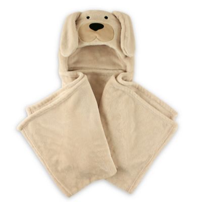 Hudson Baby&reg; Dog Plush Hooded Blanket