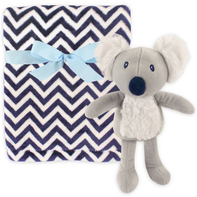 Hudson Baby® Plush Blanket and Toy Set in Navy buybuy BABY