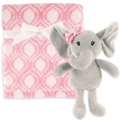Hudson Baby&reg; Plush Blanket and Toy Set in Pink