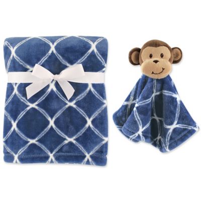 Hudson Baby&reg; Monkey Plush Security Blanket Set