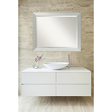Amanti 32-Inch x 26-Inch Bathroom Mirror in Brushed Silver. View a larger version of this product image.