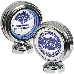 Ford Tabletop Neon Clock in Blue/White