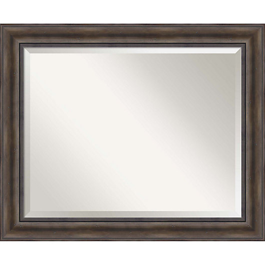 Alternate image 1 for 34-Inch x 28-Inch Rustic Pine Bathroom Mirror in Brown