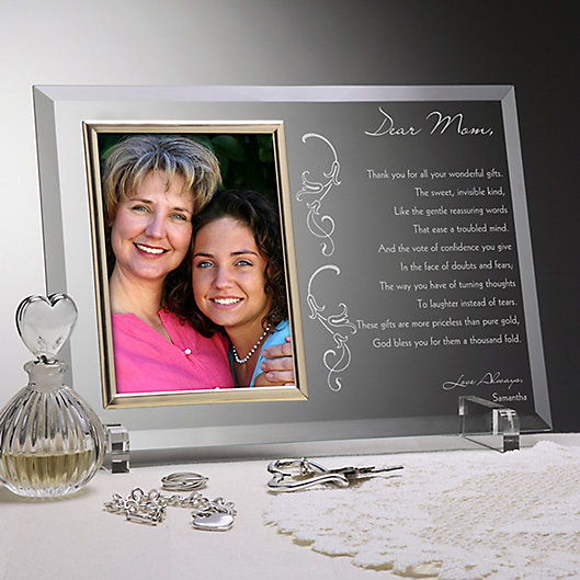 Happiness Is Seeing My Mother Smile Black Metal Engraved Photo Frame 5 By 7 inch Horizontal Standing 