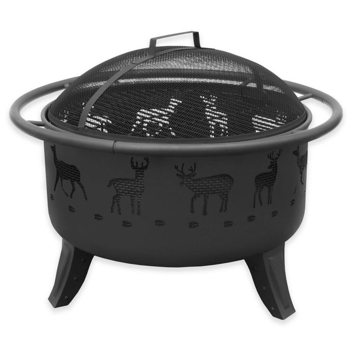 Landmann Usa Patio Lights 29 5 Inch Deer Fire Pit In Black Bed