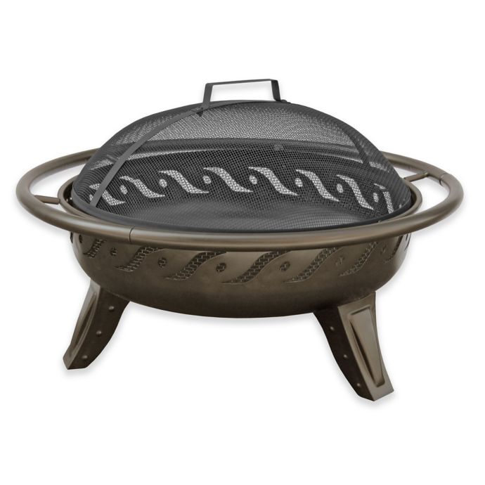 Landmann Usa Patio Lights Firewave 29 5 Inch Fire Pit In Metallic