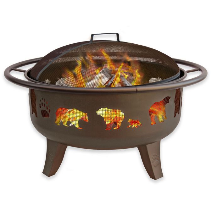 Landmann Usa Patio Lights Firedance Bear And Paw 30 Inch Fire Pit