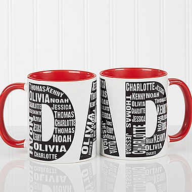 Repeating Name for Him 11 oz. Coffee Mug in Red. View a larger version of this product image.