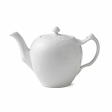 Royal Copenhagen Fluted Half Lace Teapot in White. View a larger version of this product image.