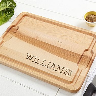 Family Name Established 15-Inch x 21-Inch Cutting Board in Maple. View a larger version of this product image.