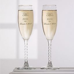 Personalized Wedding Toppers Toasting Flutes Cake Server Sets