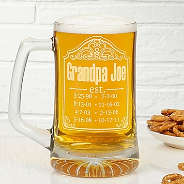 Date Established 25 oz. Deep Etch Beer Mug. View a larger version of this product image.