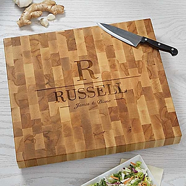 Decorative Name & Initial Butcher Block Cutting Board. View a larger version of this product image.